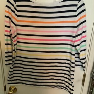 Talbots Black and Pink 3/4 Sleeve Boxy Tee